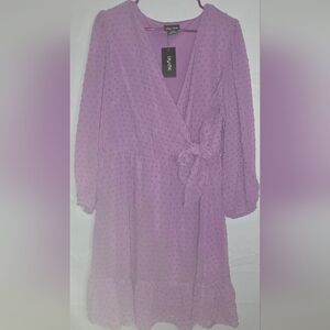 City Chic Lilac Textured Dress